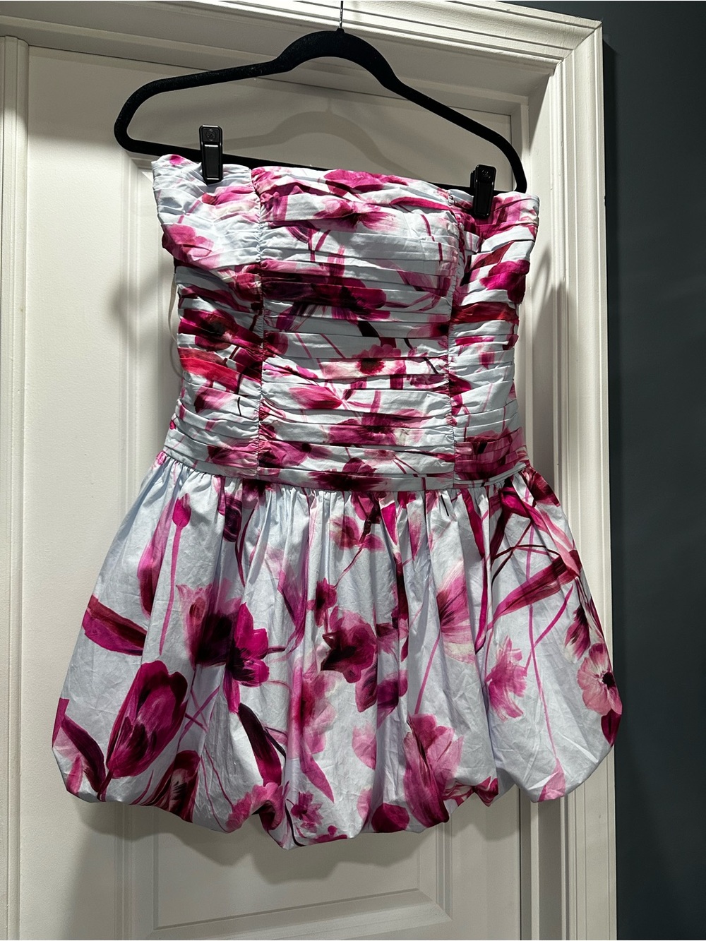 Cara Cara Strapless Dress with Pink Floral Print